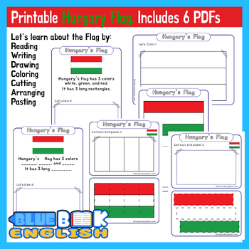 Preview of Hungary Flag Activity | Hungarian Flag Craft Differentiated (6 Pages)