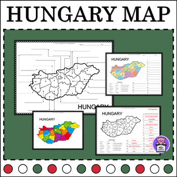 Preview of Hungary Map Quiz Labeling the Counties | Numbered | Geography Map of Hungary