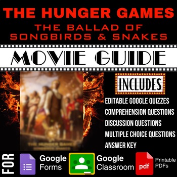 Preview of Hunger Games Ballad of Songbirds & Snakes Movie Guide Worksheets Google Quiz