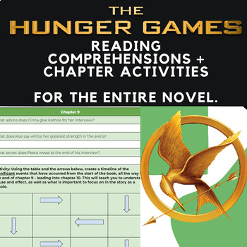 Preview of Hunger Games Comprehension Questions + Chapter Activities ENTIRE NOVEL