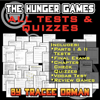 Preview of Hunger Games Exams, Quizzes, Tests, Review Bundle