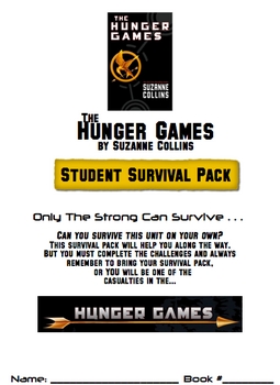Preview of Hunger Games Student Survival Pack with Teacher's Guide Distance Learning