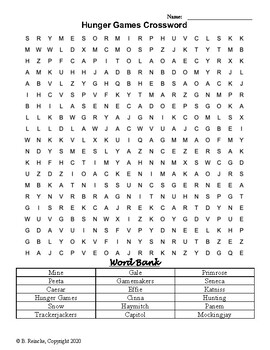 hunger games word search teaching resources teachers pay teachers