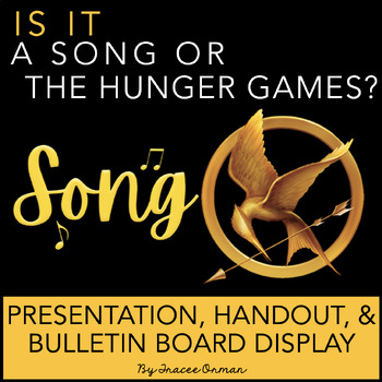 Preview of Hunger Games or Song Lyrics? Interactive Bulletin Board, Presentation, Handouts