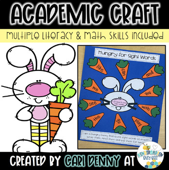 Preview of Hungry Bunny Craft | Literacy & Math Craft | Easter Rabbit Academic Craft