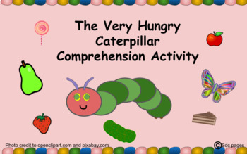 Preview of Hungry Caterpillar Comprehension Game for Google Docs