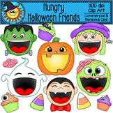 Hungry Halloween Friends Clip Art