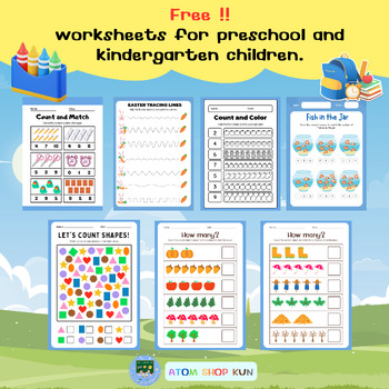 Preview of Free - worksheets for preschool and kindergarten children.