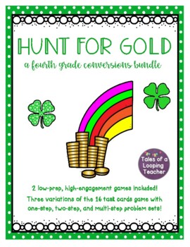 Preview of Hunt for Gold - St. Patrick's Day Measurement Conversions Games