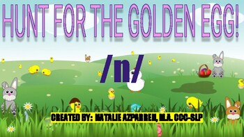 Preview of Hunt for the Golden Egg Easter Spring Speech Therapy Activity Artic N