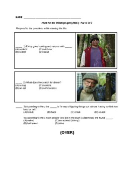 Preview of Hunt for the Wilderpeople movie questions (Word & Google Forms)