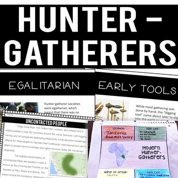 Preview of Hunter-Gatherers Lesson & Activities (Print & Digital Included)