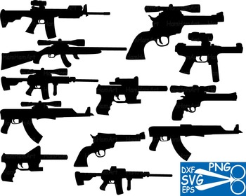 Download Hunting Gun Arms Clip Art Svg Monogram Outline Military Vinyl War Shape Png 31s