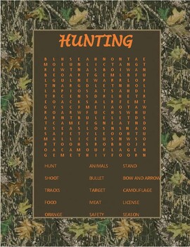 Preview of Hunting Word Search