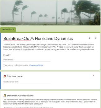 Preview of Hurricane Dynamics BrainBreakOut® Escape Room - Online Distance Learning