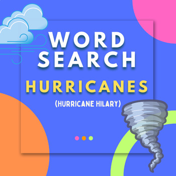 Preview of Hurricane (Hilary) Word Search & Definitions (Printable)
