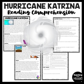 Preview of Hurricane Katrina Reading Comprehension Worksheet 2000s