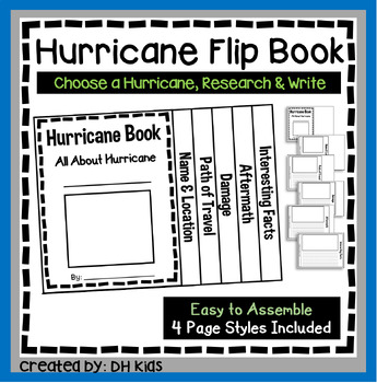 Preview of Hurricane Report, Storm Flip Book Research Project, Weather Writing Activity