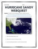 Hurricane Sandy - Webquest with Key (Facts and Significance)