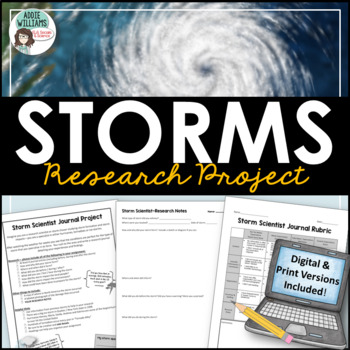 Preview of Hurricane or Tornado Research Project - Storm Chaser Journal - Digital & Print