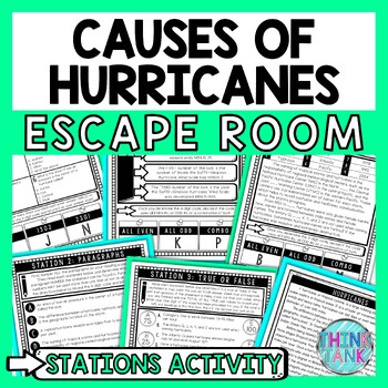 Preview of Hurricanes Escape Room Stations - Reading Comprehension Activity