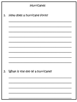 Weather: Hurricanes: Grades 3-5 by Meaningful Teaching | TPT