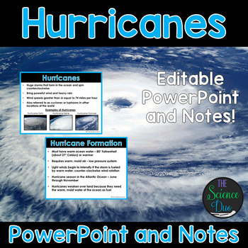 Preview of Hurricanes - PowerPoint and Notes