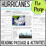 Hurricanes Reading Comprehension - Passage, Questions, Worksheets