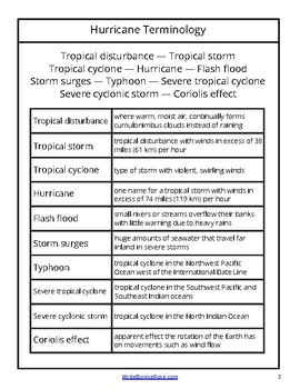 Hurricanes Terminology & Cursive Copywork by WriteBonnieRose | TpT