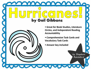 Preview of Hurricanes by Gail Gibbons Comprehension and Vocabulary Task Cards