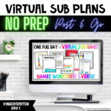 Hybrid / Virtual Learning Substitute Plans for Kindergarten Day 1