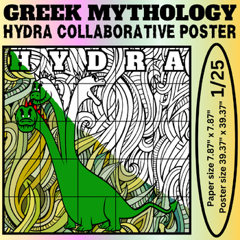 Preview of Hydra Collaborative Coloring Poster: Dive into the Depths of Greek Mythology