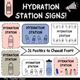 Hydration Station Signs | Posters | Classroom Decor | Neutral