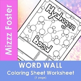 Hydrogen Bond Word Wall Coloring Sheet