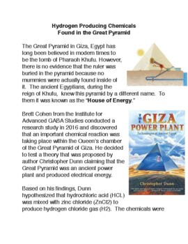 Preview of Hydrogen Producing Chemicals  Found in the Great Pyramid PDF