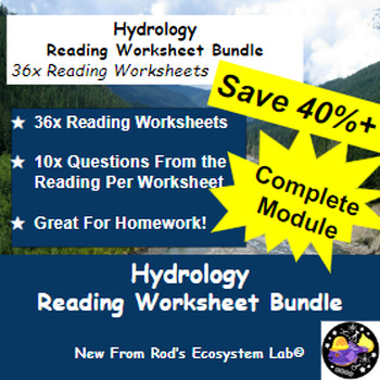 Preview of Hydrology Full Module Reading Worksheet Bundle *Editable*