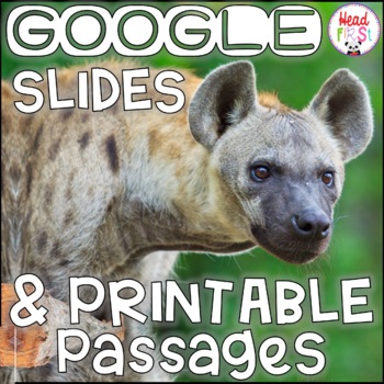 Preview of Hyenas NONFICTION GOOGLE and PRINTABLE Passages and Writing Activities
