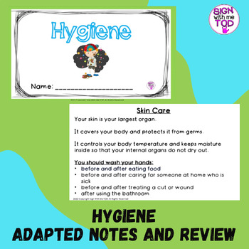 Preview of Hygiene Adapted Notes and Review