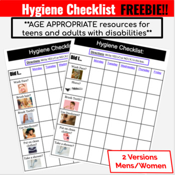 Preview of Hygiene Checklist FREE WITH REAL PICTURES