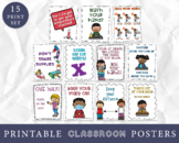 Hygiene Classroom Posters, School Social Distancing Policy