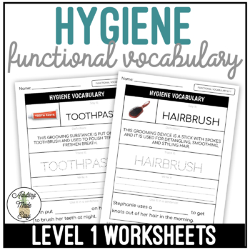 Preview of Hygiene Functional Vocabulary LEVEL 1 Worksheets