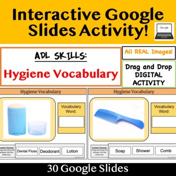 Preview of Hygiene: Google Slides Drag and Drop Hygiene Vocabulary