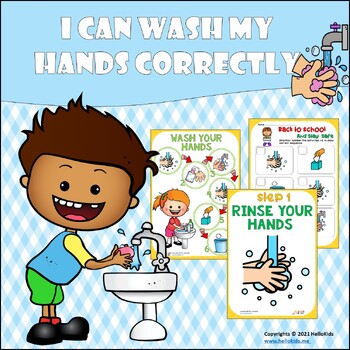 Hygiene & Healthy Habits-Hand Washing Routine Posters Worksheets Game Board