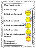 Hygiene- How to wash your face Visual schedule-distance learning
