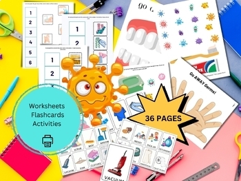 Preview of Hygiene & Routines Pre-K- K (Printable) Flashcards & Worksheets Lesson for ASD