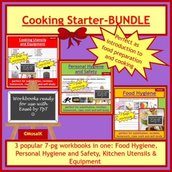 Preview of Hygiene Safety Utensils Cooking Starter BUNDLE 3 workbooks