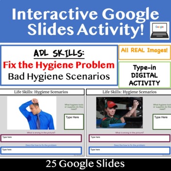 Preview of Hygiene Scenarios: Fix the problem _ Type in Google Slides