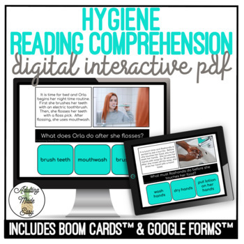 Preview of Hygiene Simplified Reading Comprehension Digital Activity