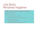 Hygiene Skills: Leveled vocabulary and comprehension activities