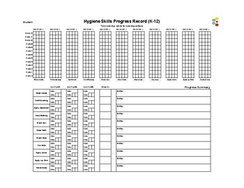 Preview of Hygiene Skills Progress Record (K-12)